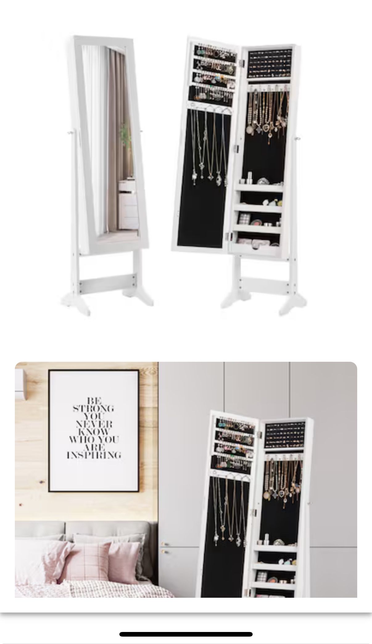 Mondawe White Jewelry Armoire