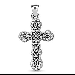 Cross 925 Sterling Silver Oxidized Celtic Religious  Charm