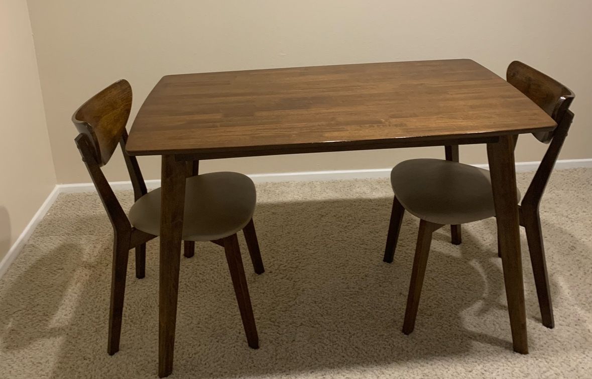 Mid century Table With 2 Chairs 