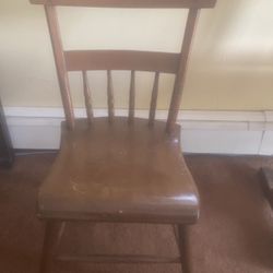 Brown Wood Child’s Size Chair 