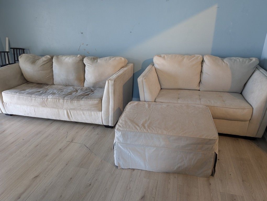 Free Couch, Love Seat, Convertible Ottoman