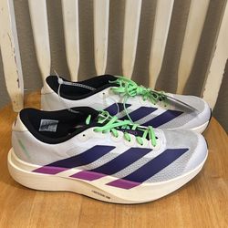 Adidas Adizero Evo SL Men's Running Shoes JS4495 White Purple Lime