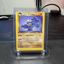 1st Edition Dark Machamp Miscut Alignment Dot Error Pokemon Card Rocket 