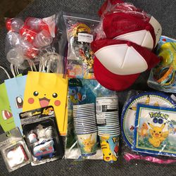Pokémon Birthday Party Supplies - Hats, Bags, Plates, Cups!