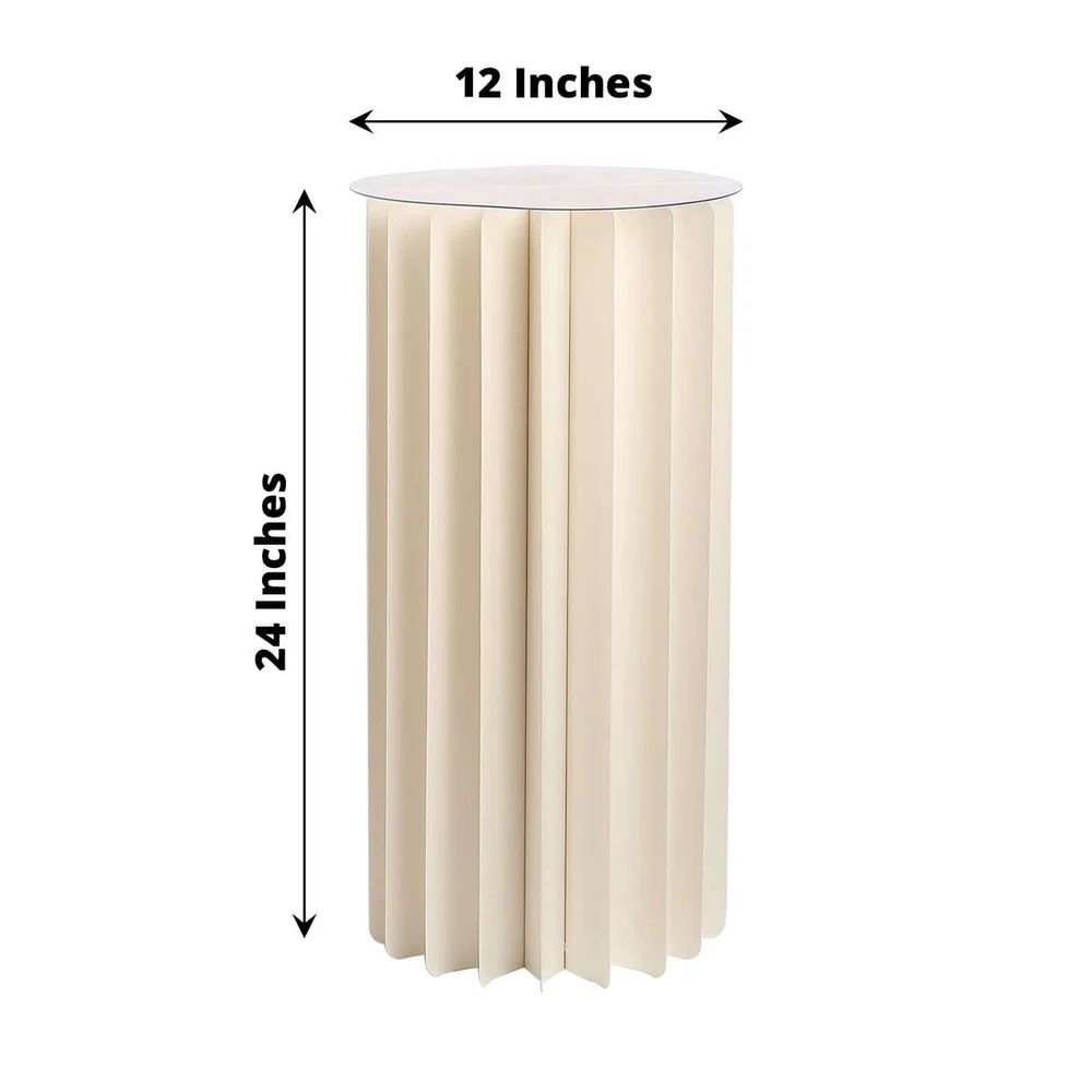 Ivory Cylinder Pillar Pedestal Stand (3)