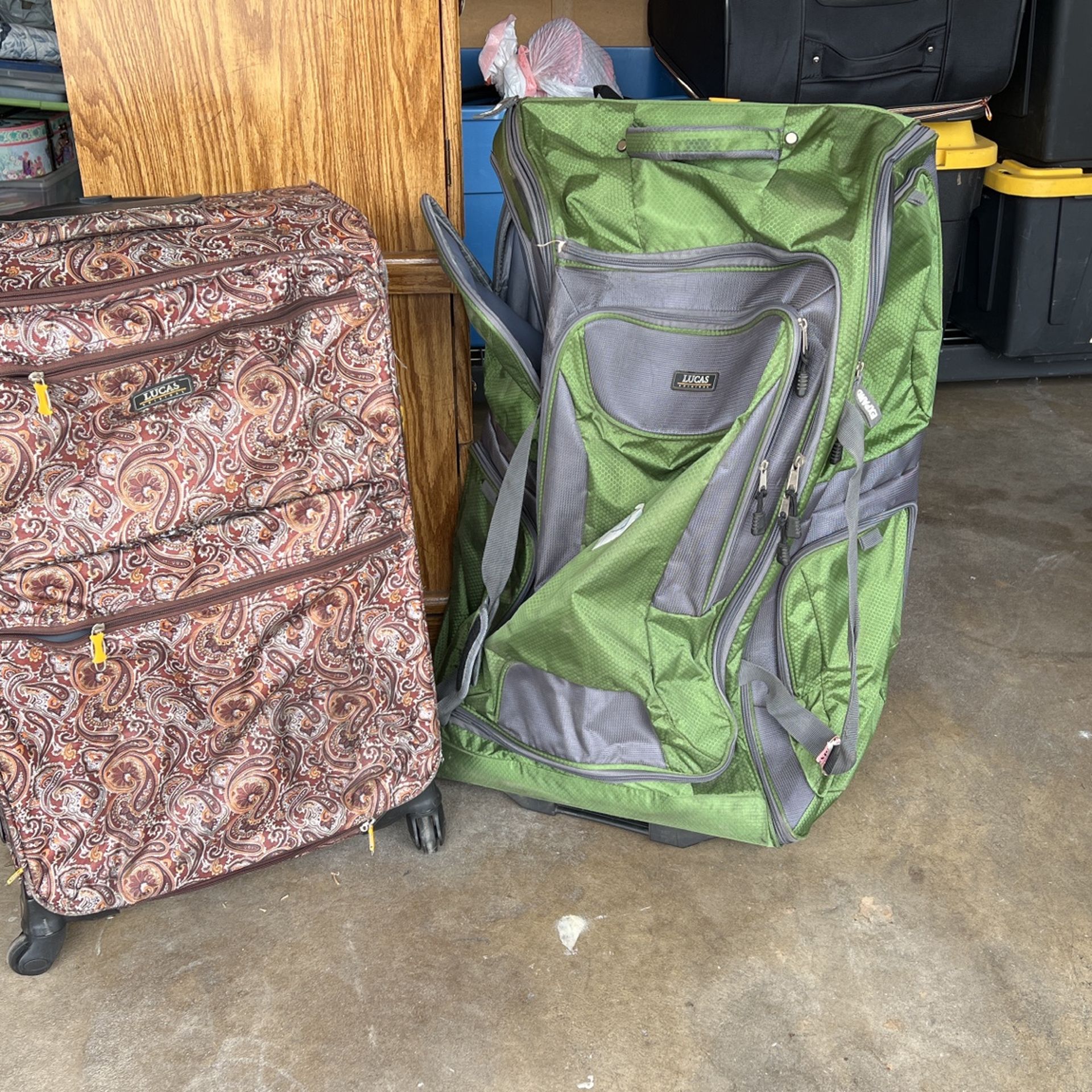 2 Luggage. Model LUCAS . Green An Brown Colors