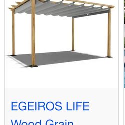 Wood Colored COLORED : NEW Open Box  : 10x12 Wood Grain Aluminum Pergola  : All Parts There