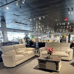 Ivory Power Reclining Sofa And Loveseat