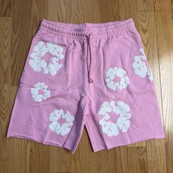 Pink denim shorts size small