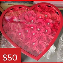 Valentine's Day Heart Box with Soap Roses