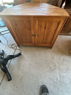 Solid Pine Corner Cabinet - TV Stand / Storage - Great Project Piece