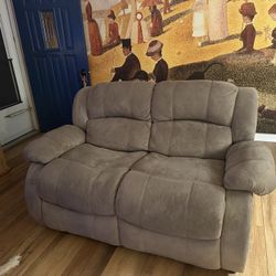 Matching Set With Couch, Loveseat, And Larger Recliner, And Fitted Covers.