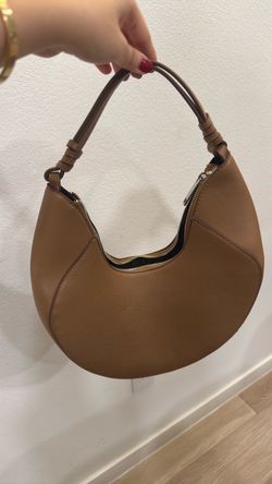 MANGO Brown Crescent Hobo Shoulder Bag