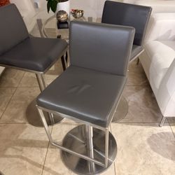 3 Gray Bar Stools 