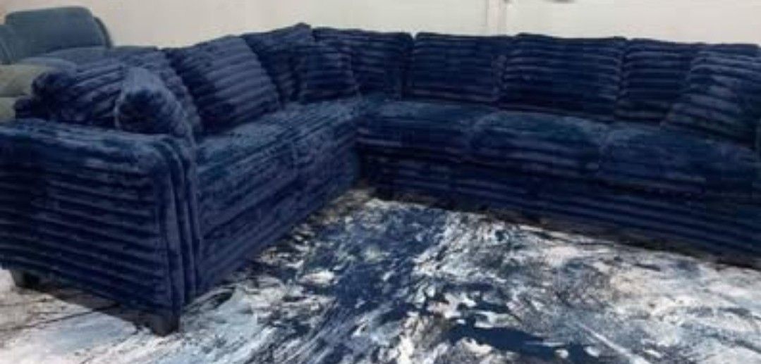 💣NEW FLAVOR! Brand New Byers Market Wham Indigo Thick Corduroy 2pc Sectionals (Tax included)