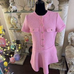 New With Tags Zara Pink Tweed Size Medium