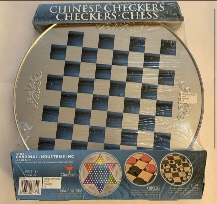 Three-in-One Checkers/Chess/Chinese Checkers