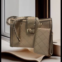 Brown Or Tan Quilted  Handbag