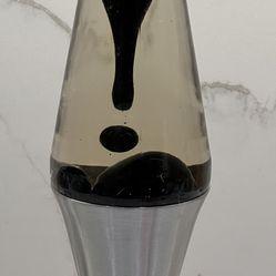 Vintage 1995 Lava Lamp Lite Black Wax Silver Base Retro 1990’s 16.5” 1995 Light