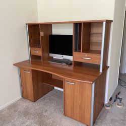 Double Desk With Side Storage 