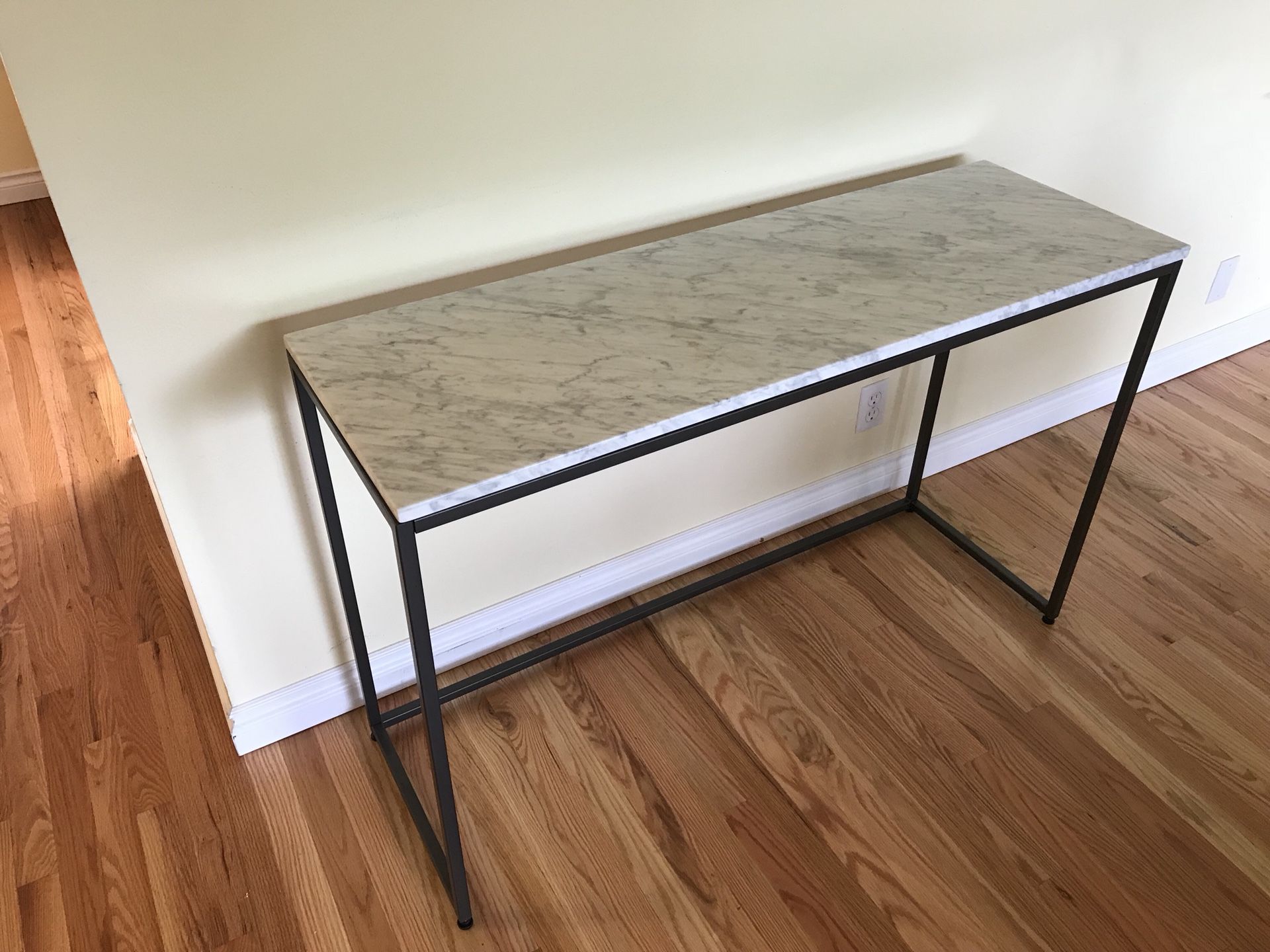West Elm Box Frame Console - Marble/Antique Bronze