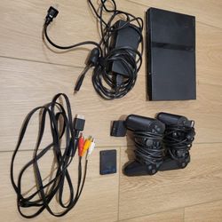 PS2 SLIM + Controllers + 8MB Card