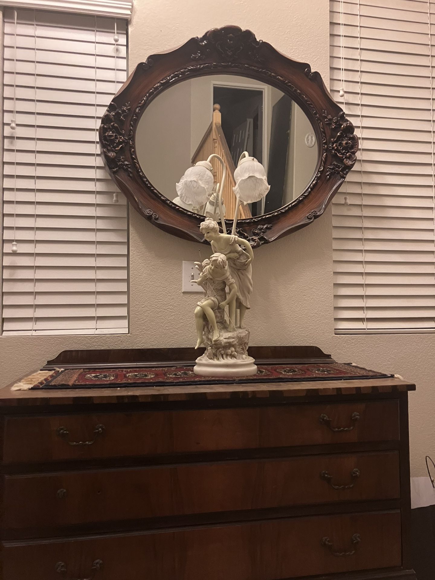 Antique Buffet With Mirror 