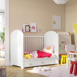 GONATT crib with drawer + Foam mattress for crib +  Mattress Protector