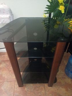 4 tier corner glass entertainment center shelf