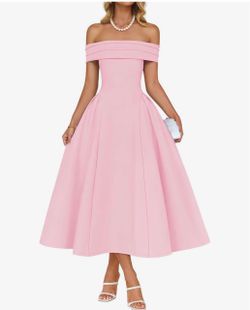 Pink off the shoulder dress