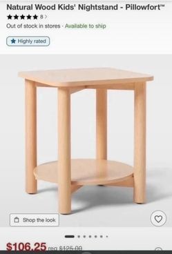 Natural wood kids, nightstand