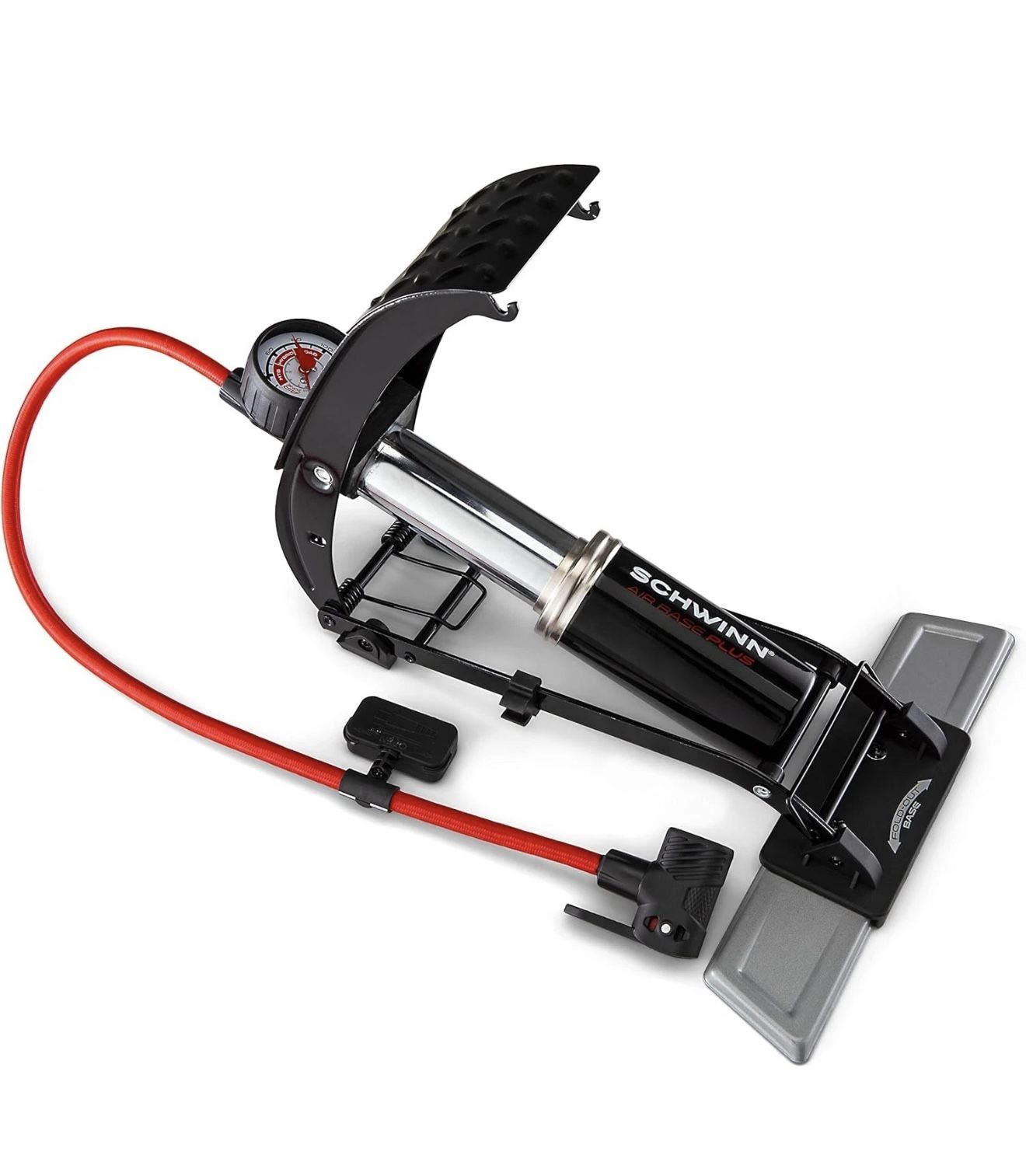 Schwinn Foot Operated Bike Pump One Size, Black, Air Base Plus