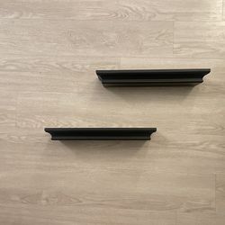 Black Floating Wall Shelves (Set Of 2)