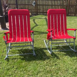 Members Mark Portable Rocking Chairs Red Pair 