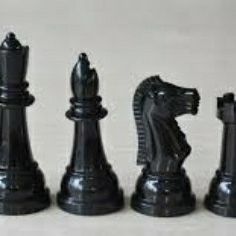 Large Vintage Gallant Knight Plastic Chessmen