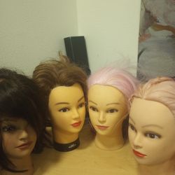 4 Mannequin Heads With Hair
