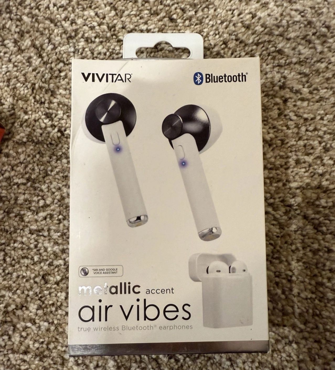 Air Vibes Bluetooth Earphones Vivitar Metallic Accent True Wireless NIP