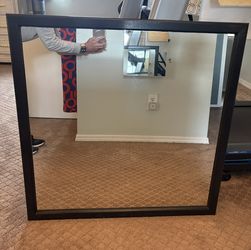 32”x32” Mirror with Solid Wood Frame