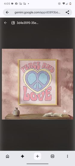 8.5x11 Cardstock Print Peace and Love Heart Wall Art - Pink