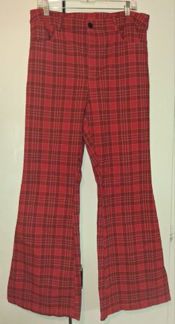 Red plaid flare pants. 34 waist