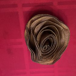 Three Silk Copper Colored Flowers Zipper Bags