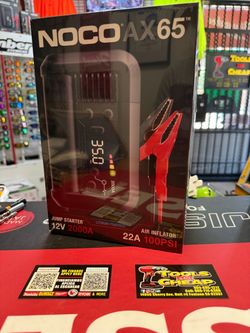 NOCO AX65 12V 2000A Jump Starter & 22A 100 psi Air Inflator