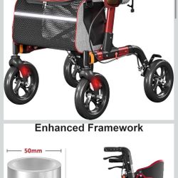 All-Terrain Rolling Mobility Walker w/ Seat – New