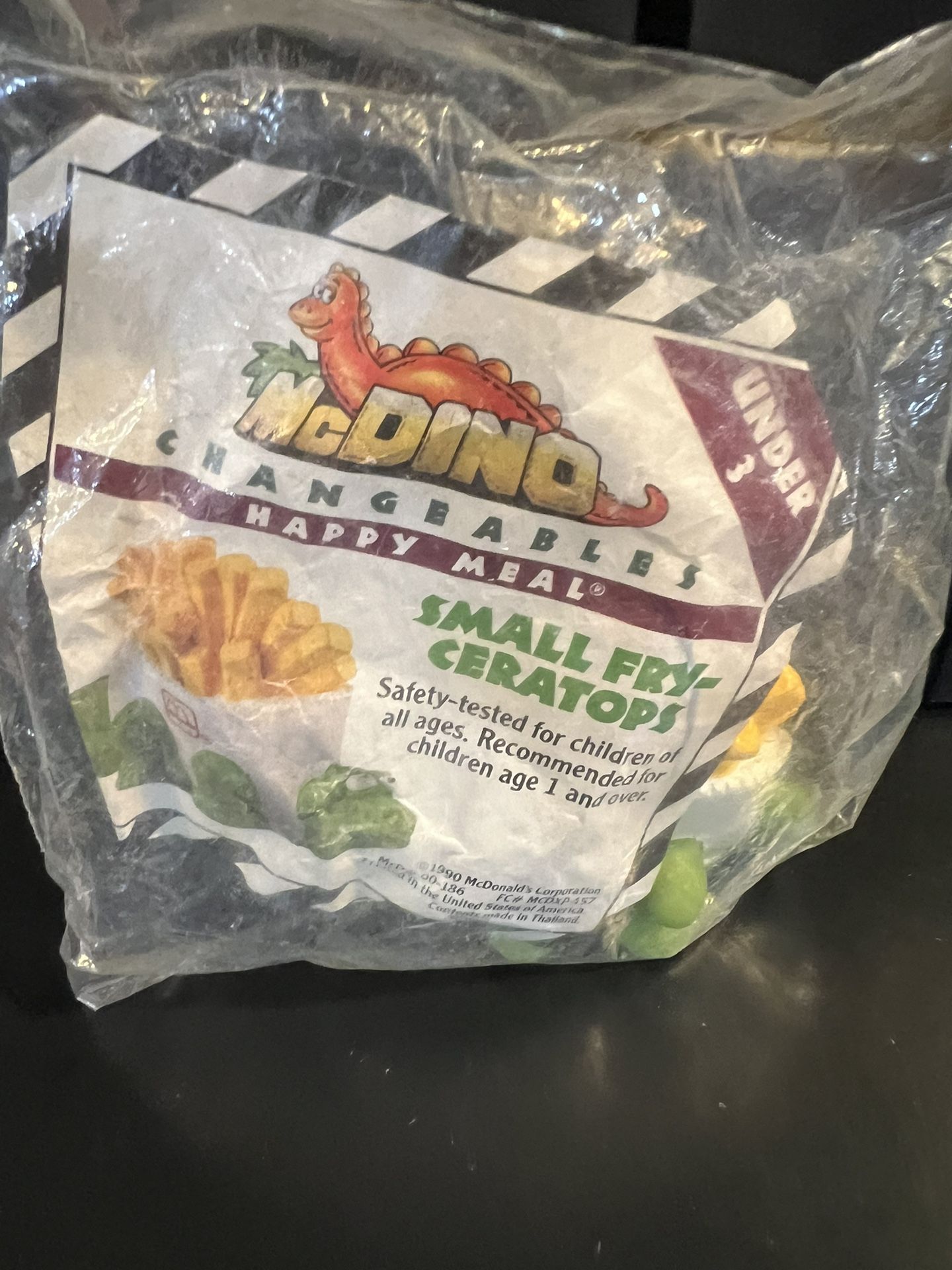 McDonalds Happy Meal Toy McDino Changeables Small Fry-Ceratops 1990 sealed