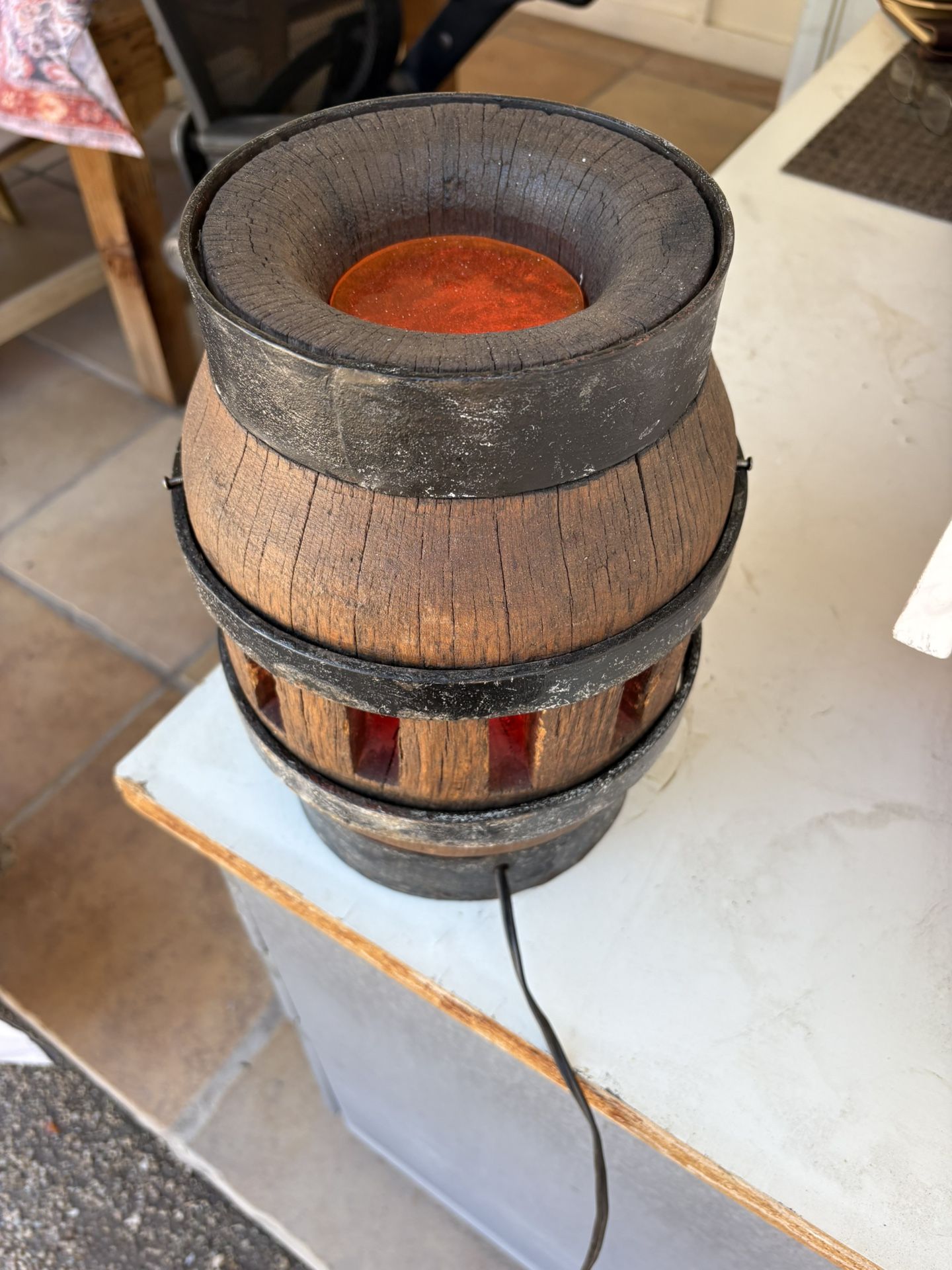 Accent Lamp Made From Antique Wagon Wheel