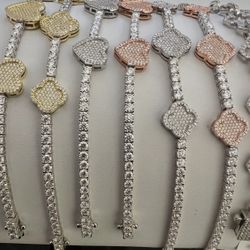 Sterling Silver Monzonite Bracelets 