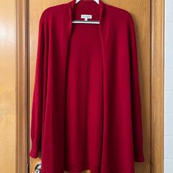 Neiman Marcus Red Cashmere Cardigan Sweater - LIKE NEW!!!