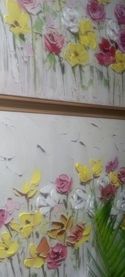 New 2ft by 3ft gold frame oil painting high quality masterpiece raised print design