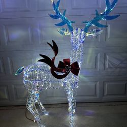 6 ft. Iridescent Twist LED Iridescent Buck Holiday Yard Decoration