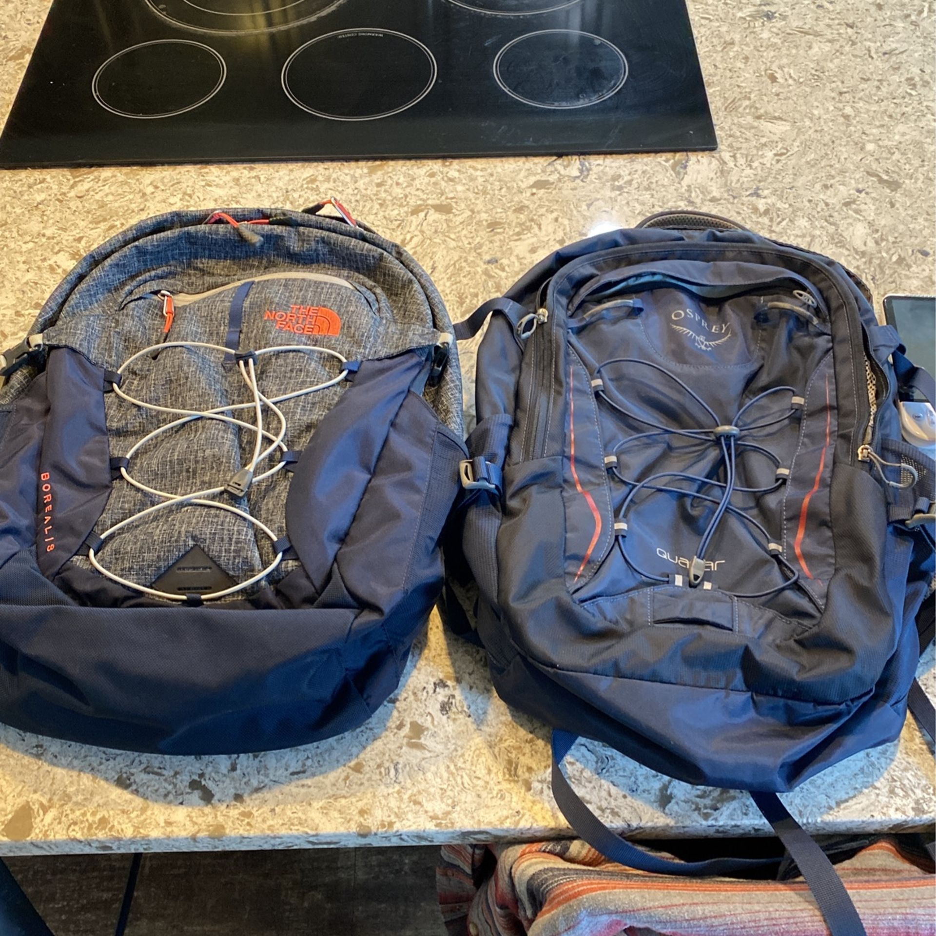 Osprey Quasar & Northface Borealis Backpacks